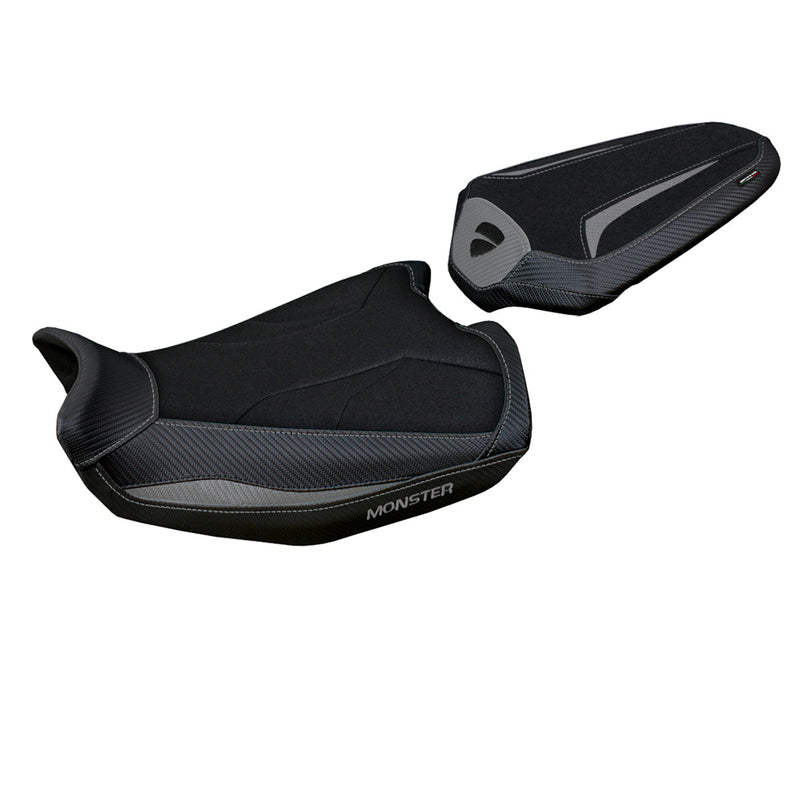 Ducati Monster 937 950 2021-2024 Seat Cover Tappezzeria Italia Ultragrip in Grey and Black