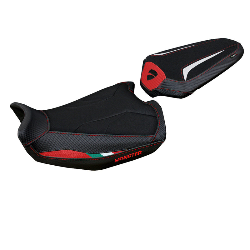 Ducati Monster 937 950 2021-2024 Seat Cover Tappezzeria Italia Ultragrip in Red, White and Black