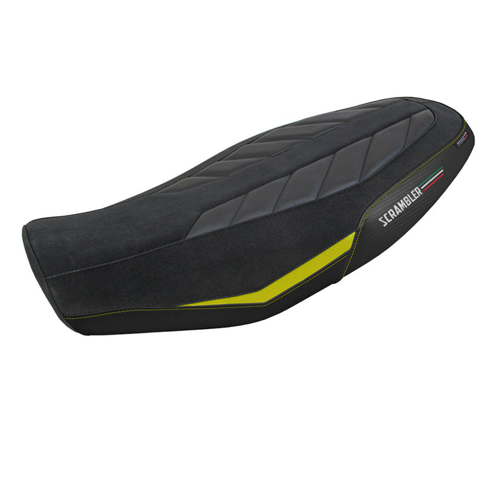 Ducati Scrambler 800 2023-2024 Seat Cover Tappezzeria Italia Comfort in Velvet Yellow and Black