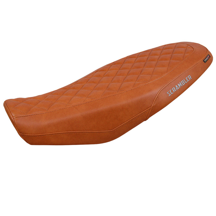 Ducati Scrambler 800 2023-2024 Seat Cover Tappezzeria Italia in Brown Leather Look Diamond