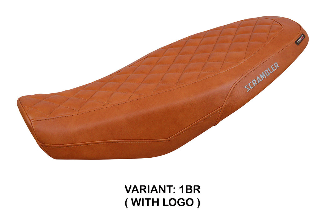 Ducati Scrambler 800 2023-2024 Seat Cover Tappezzeria Italia in Brown Leather Look Diamond