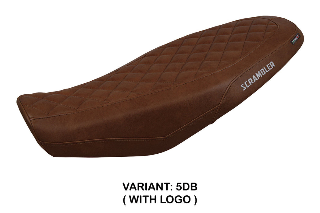 Ducati Scrambler 800 2023-2024 Seat Cover Tappezzeria Italia in Dark Brown Leather Look Diamond