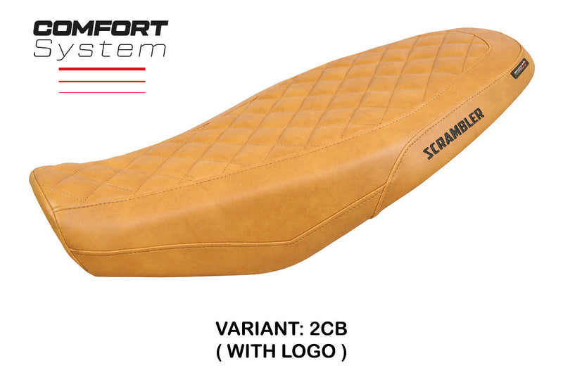 Ducati Scrambler 800 2023-2024 Seat Cover Tappezzeria Italia Comfort in Camel Leather Diamond
