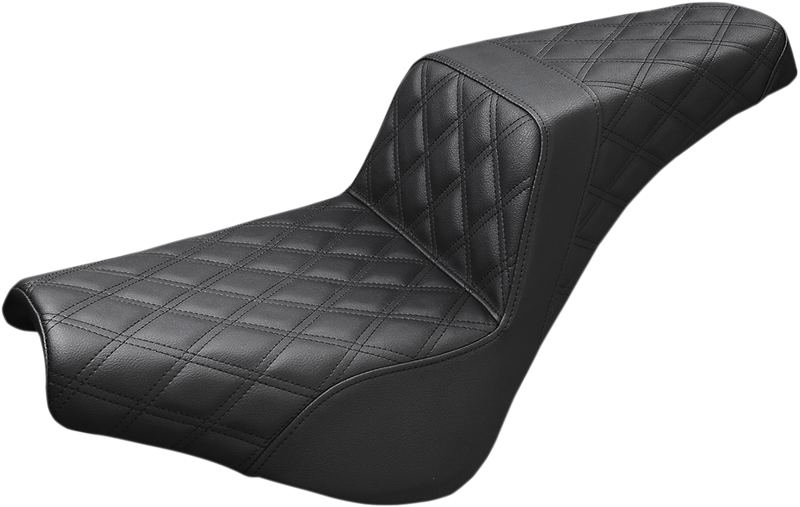 SADDLEMEN Step-Up Seat - Full Lattice Stitch - Black 818-30-175