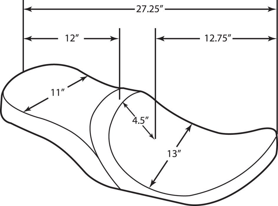 DRAG SPECIALTIES Low Touring Seat - Mild Stitched - Razorback Tanks - FL '10-'22 0801-1075