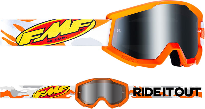 FMF Youth PowerCore Goggles - Assault - Gray - Silver Mirror F-50055-00001 2601-3023