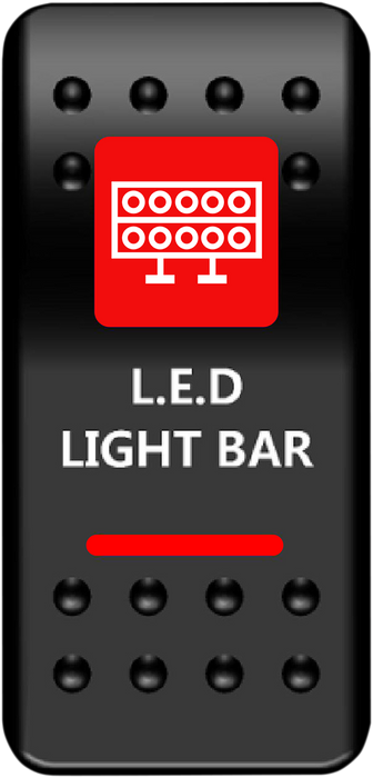 MOOSE UTILITY Rocker Switch - Lightbar - Red LLB-PWR-R
