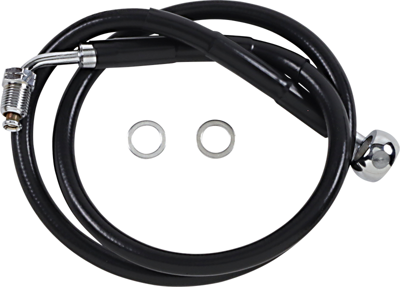 DRAG SPECIALTIES Brake Line - +8" - Black - '18-'21 Softail 618601-8BLK