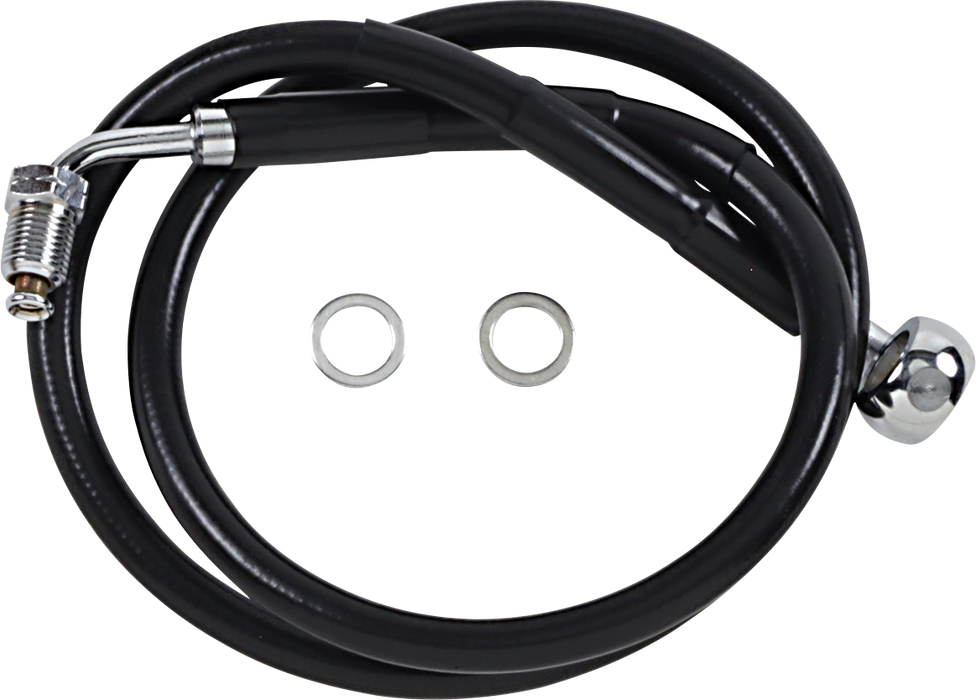 DRAG SPECIALTIES Brake Line - +8" - Black - '18-'21 Softail 618601-8BLK