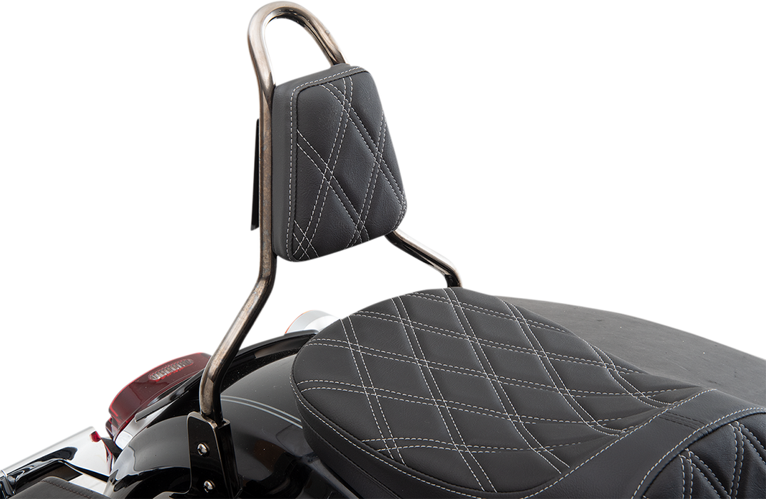 DRAG SPECIALTIES Sissy Bar Pad - Double Diamond - Silver - Tapered 0822-0450