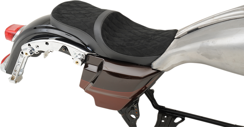 DRAG SPECIALTIES Low Touring Seat - Diamond - Yaffe Tanks - FL '08-'22 0801-1070