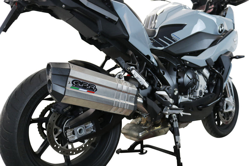 GPR Exhaust for Bmw S1000XR 2020-2023, Sonic Titanium, Slip-on Exhaust Including Removable DB Killer and Link Pipe