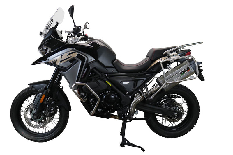 GPR Exhaust for Benelli Trk 502 2021-2023, Sonic Titanium, Slip-on Exhaust Including Link Pipe and Removable DB Killer