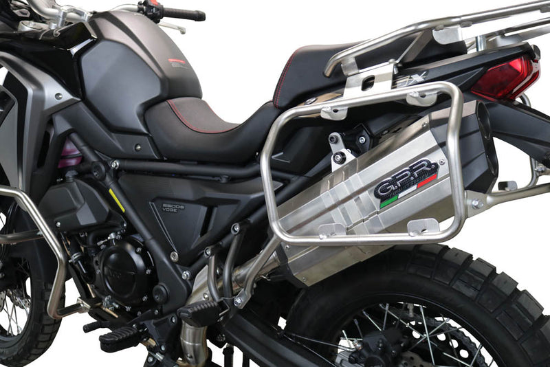 GPR Exhaust for Benelli Trk 502 2017-2020, Sonic Titanium, Slip-on Exhaust Including Link Pipe and Removable DB Killer