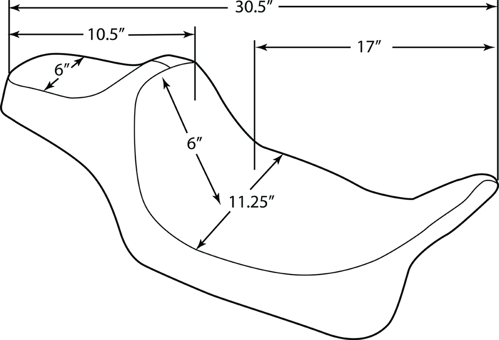 DRAG SPECIALTIES Predator III Seat - Extended - Double Diamond - Vinyl - FL '08-'22 0801-1260