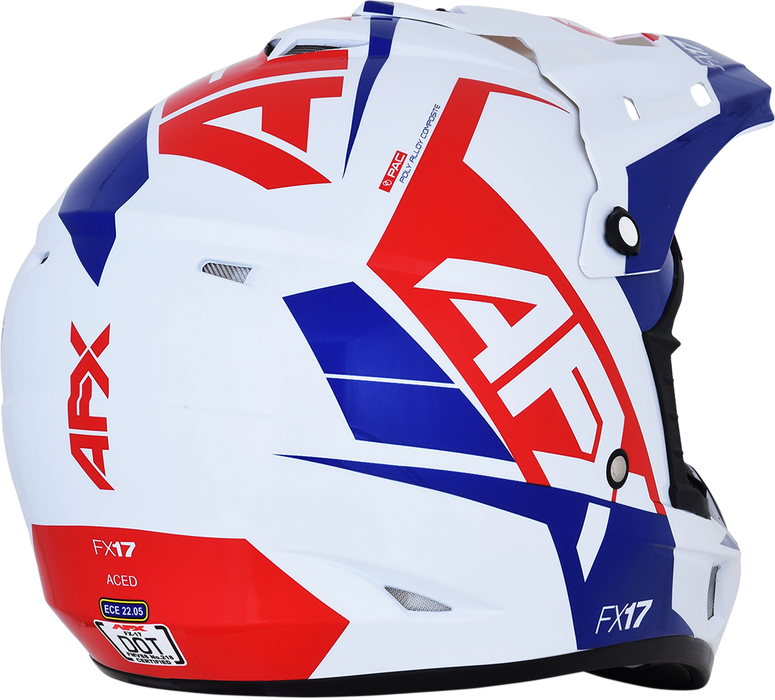 AFX FX-17 Motorcycle Helmet - Aced - Red/White/Blue - Medium 0110-6480