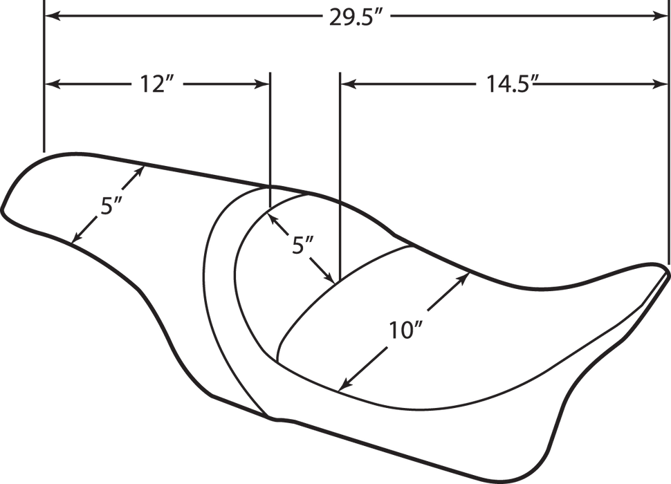 DRAG SPECIALTIES Predator Seat - Smooth - '94-'96 FLHR 0801-0616