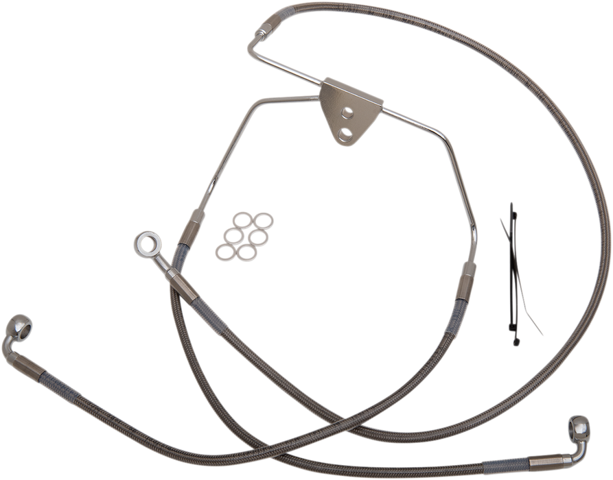 DRAG SPECIALTIES Brake Line - Front - +10" - Touring - Stainless Steel 620085-10