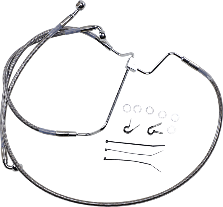 DRAG SPECIALTIES Brake Line - +10" - Stainless Steel 614085-10