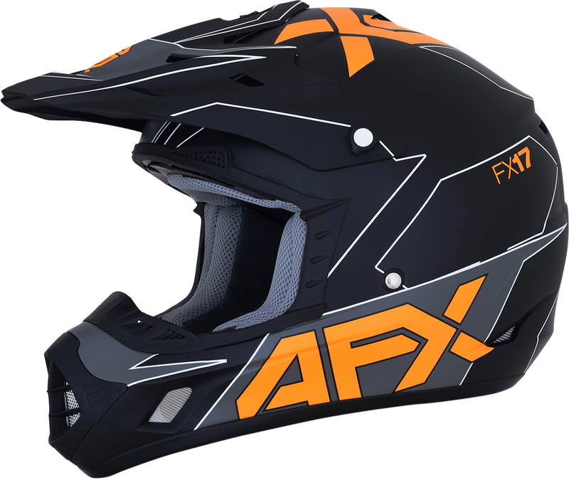 AFX FX-17 Motorcycle Helmet - Aced - Matte Black/Orange - 2XL 0110-6508