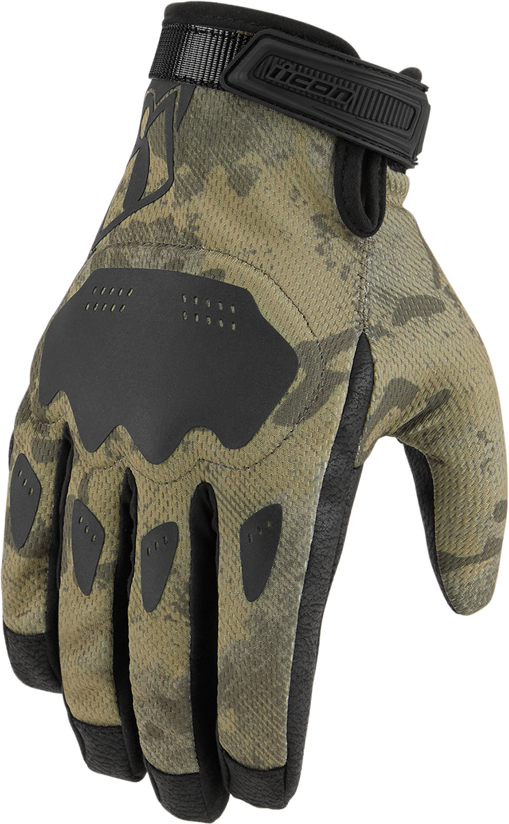 ICON Hooligan™ CE Motorcycle Gloves - Tan Camo - Medium 3301-4409