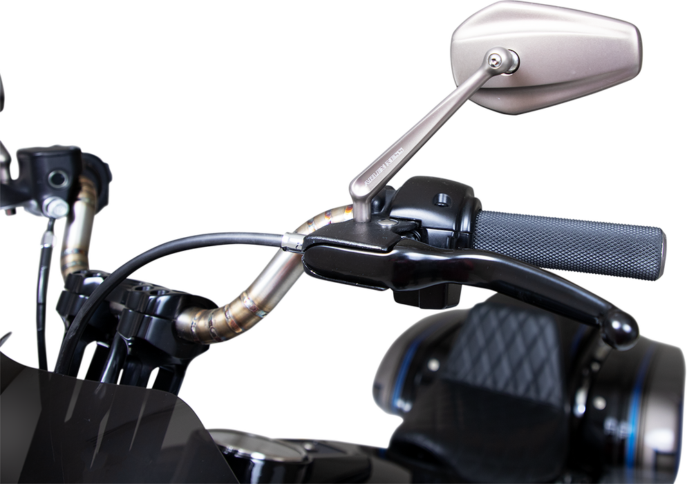 ARLEN NESS Mirror - Mini Stocker - Side View - Oval - Titanium - Left 13-168