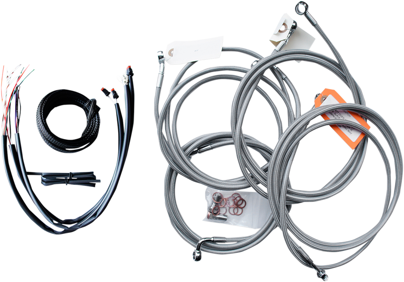 LA CHOPPERS Handlebar and Cable Kit - 12" - Chrome LA-7361KT1-12