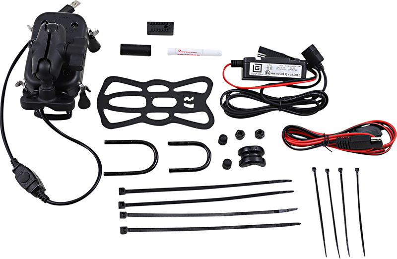 RAM MOUNTS Device Holder - Tough-Charge - Charging - Wireless - Waterproof - Hardwire Charger - U-Bolt Mount RAMB149ZAUN12WV