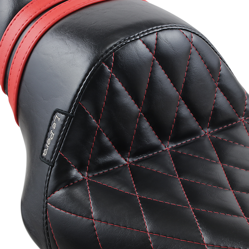 LE PERA Stubs Spoiler Seat - Diamond - Black w/ Red Stripes - XL LK-416DMRED