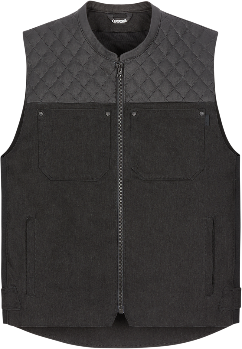 ICON Chamonix Denim Vest - Black - 4XL 2830-0558