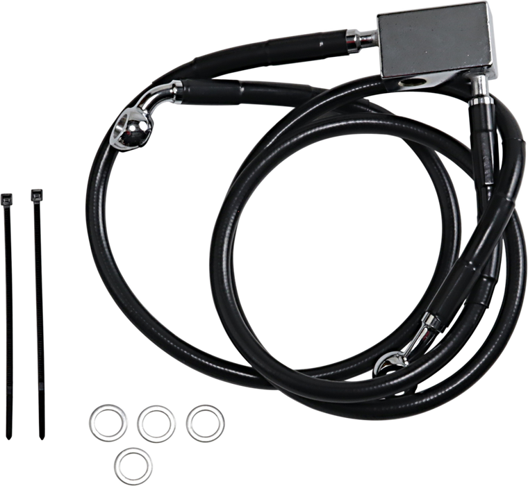 DRAG SPECIALTIES Brake Line - Rear - Black - +3" - Softail '00-'03 640221-3BLK