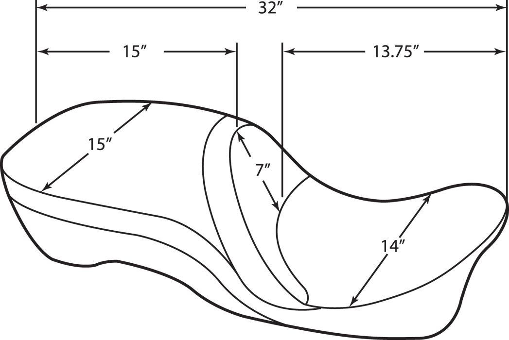 DRAG SPECIALTIES Touring Seat - Double Diamond - FL '97-'07 0801-1109