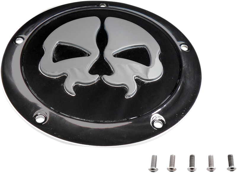 DRAG SPECIALTIES Split Skull Derby Cover - Black 78046B