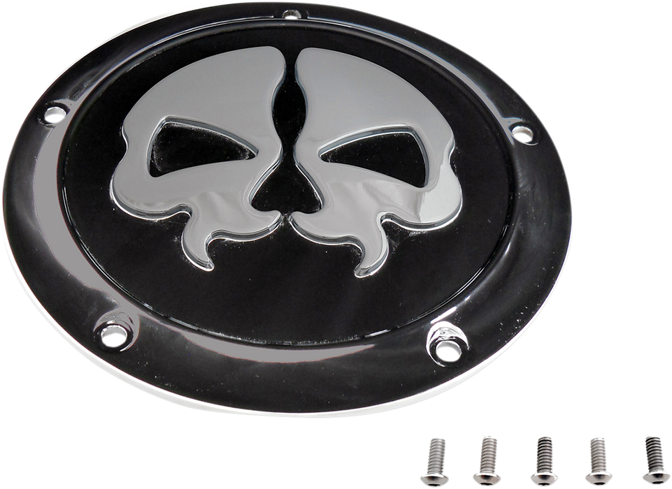 DRAG SPECIALTIES Split Skull Derby Cover - Black 78046B