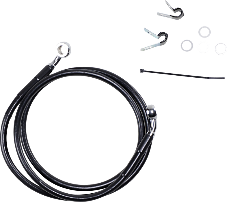 DRAG SPECIALTIES Brake Line - Front - Black - +8" - XL 660310-8BLK