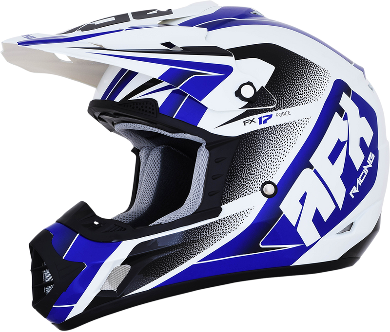 AFX FX-17 Motorcycle Helmet - Force - Pearl White/Blue - XS 0110-5237