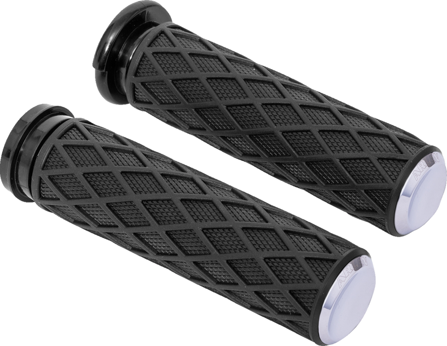 ARLEN NESS Grips - Diamond - Cable - Chrome 500-005