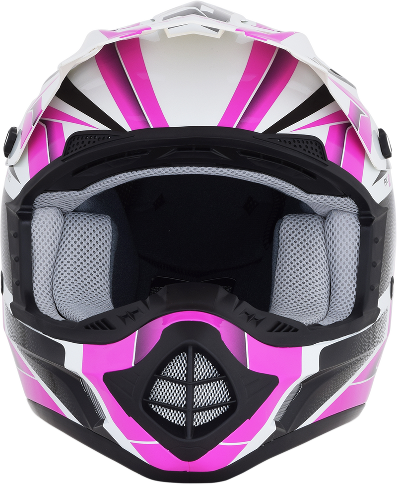 AFX FX-17 Motorcycle Helmet - Force - Pearl White/Fuchsia - Medium 0110-5257