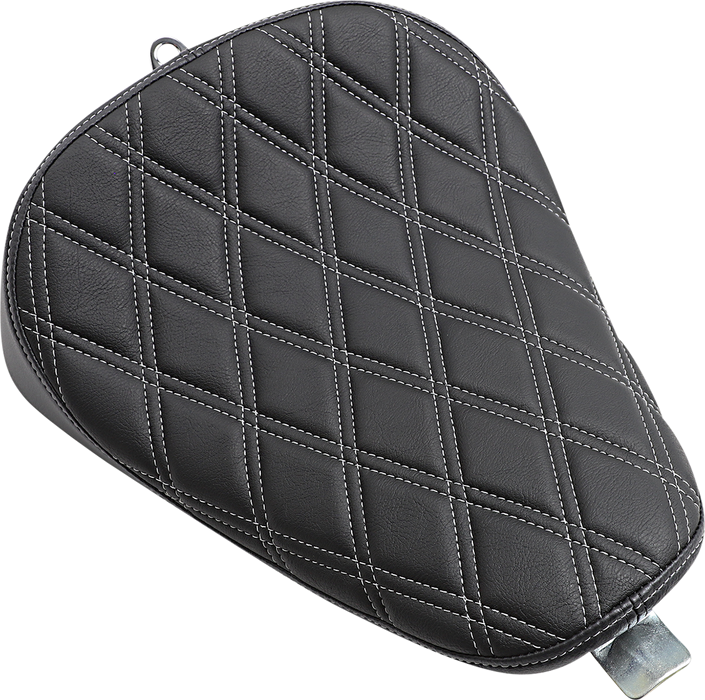 DRAG SPECIALTIES Bobber Solo Seat - Double Diamond - Silver Stitch - '10-'22 XL 0804-0740