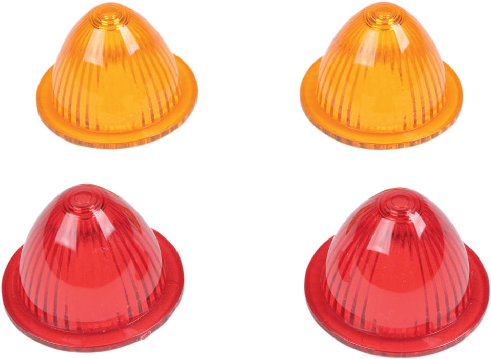 DRAG SPECIALTIES Mini Retro-Style Lens Kit - Amber/Red 20-6053SB-A/R