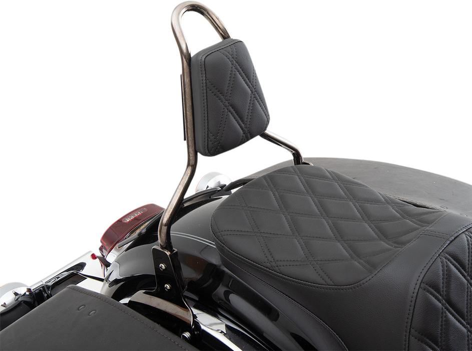 DRAG SPECIALTIES Sissy Bar Pad - Double Diamond - Black - Tapered 0822-0449