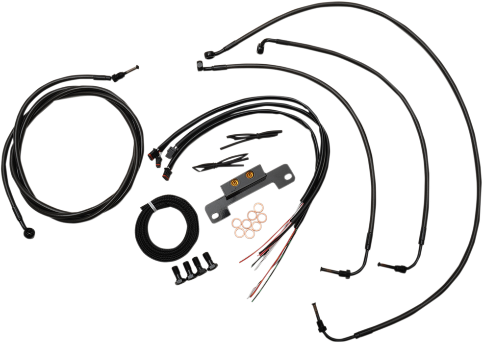 LA CHOPPERS Cable Kit - 18" - 20" Ape Hanger Handlebars - Midnight LA-8055KT2-19M