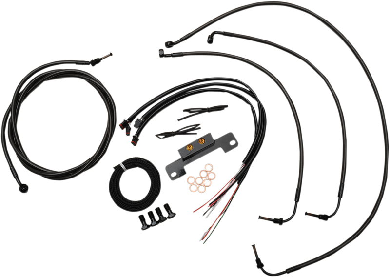 LA CHOPPERS Cable Kit - 15" - 17" Ape Hanger Handlebars - Midnight LA-8055KT2-16M
