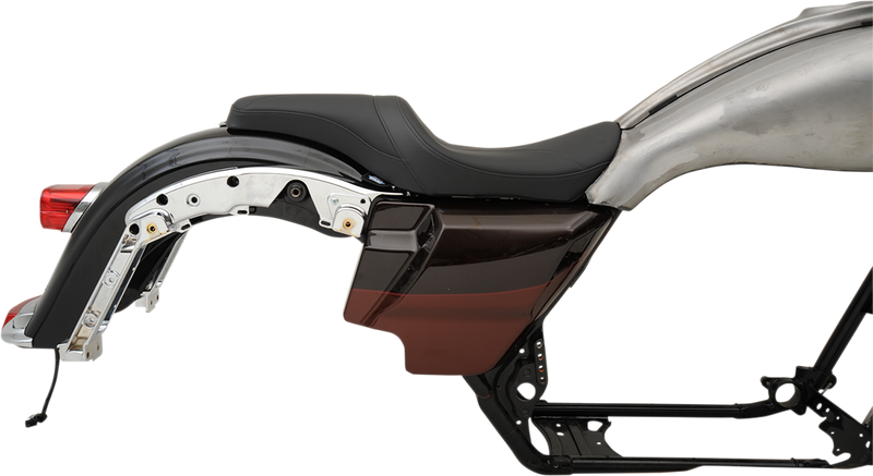 DRAG SPECIALTIES Predator Seat - Mild Stitched - Yaffe Gas Tank - FL '08-'22 0801-1073