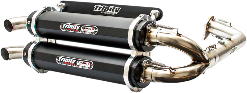 TRINITY RACING Stage 5 Dual Exhaust - Black TR-4153D-BK