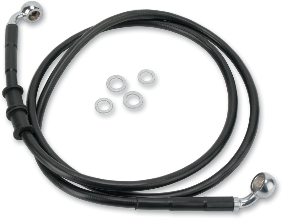 DRAG SPECIALTIES Brake Line - Front - Black - +2" - '10-'15 FXDWG 660323-2BLK