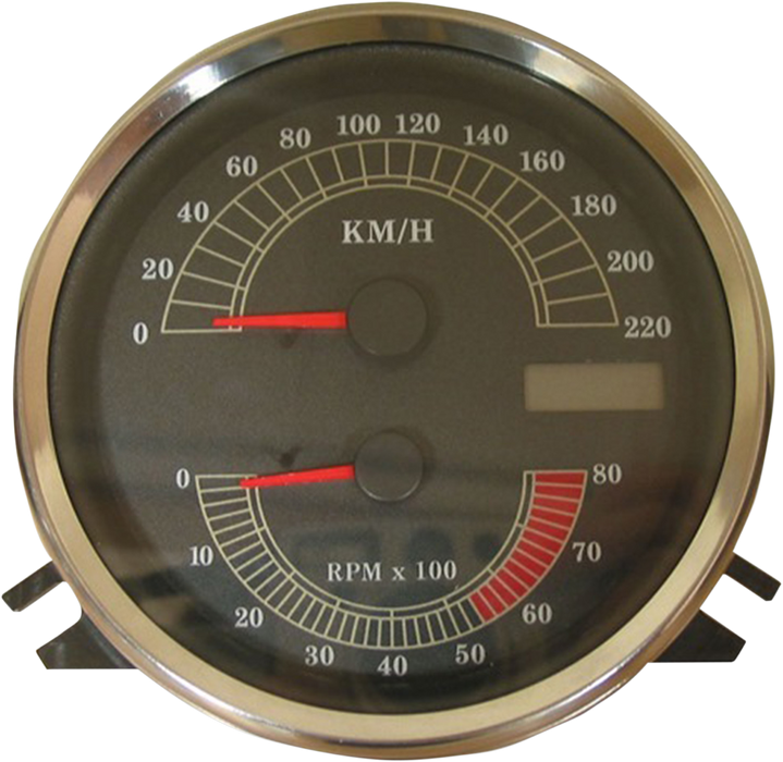 DRAG SPECIALTIES Electronic Speedometer/Tachometer - Stock Look - 220 KPH/8000 rpm NO DIAGNOSTIC FUNCTIONS T21-6986A