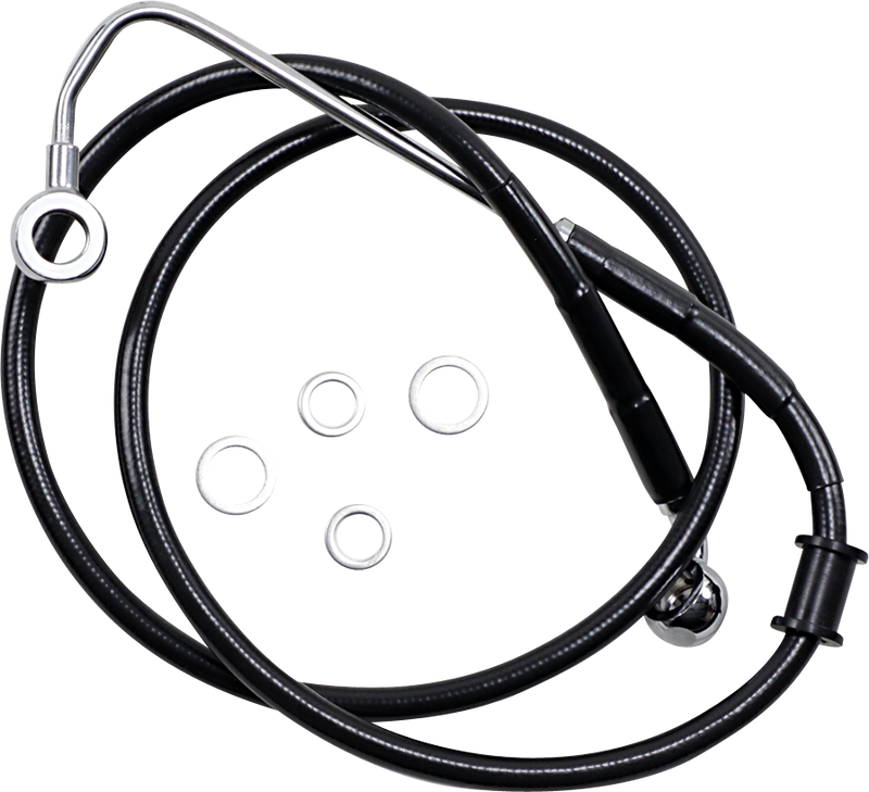 DRAG SPECIALTIES Brake Line - +10" - Black - '15-'17 Softail 618300-10BLK