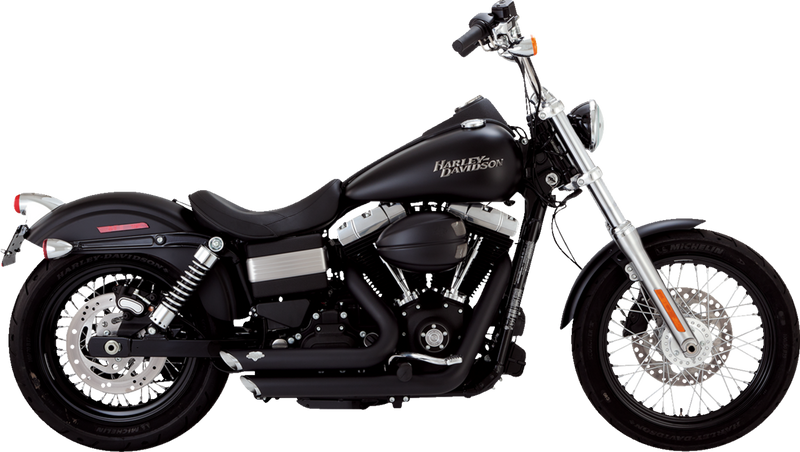 VANCE & HINES Short Shot Staggered Exhaust System - Matte Black Bob /Rider /Super Glide  2010-2017 47327