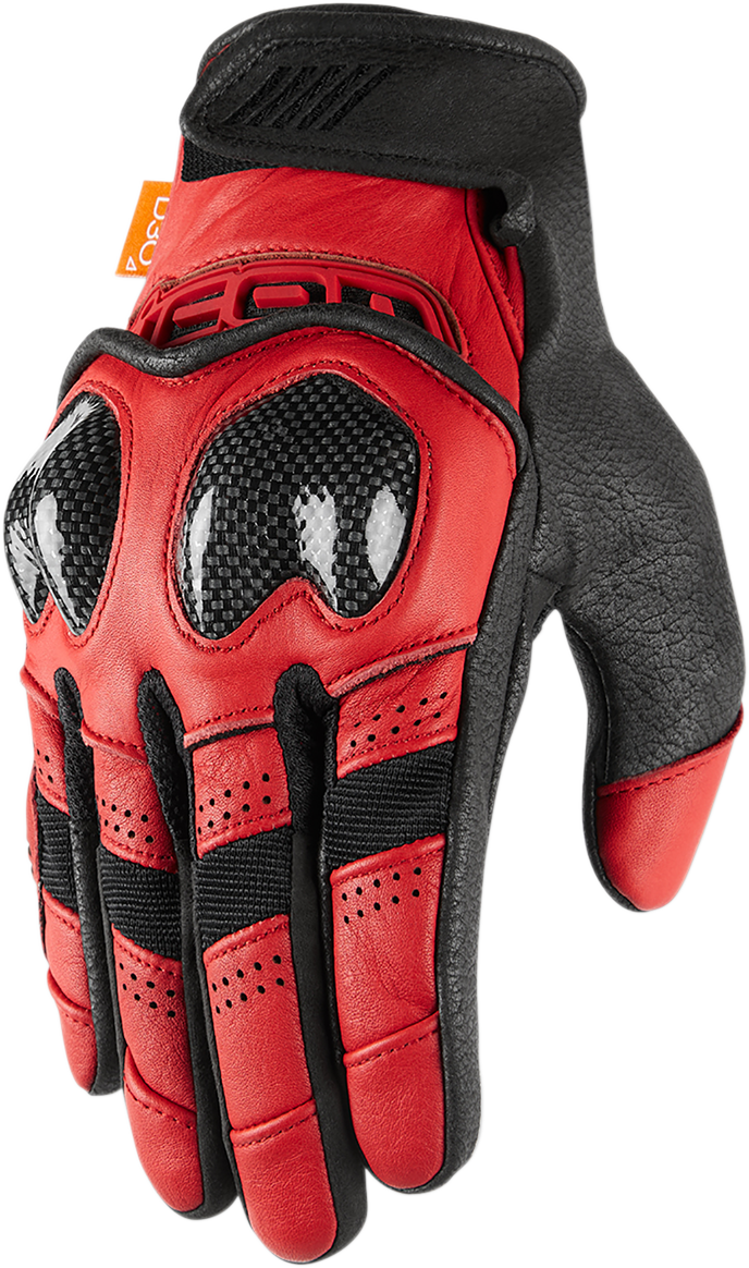ICON Contra2™ Motorcycle Gloves - Red - Large 3301-3709
